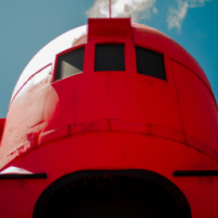 Una nave espacial roja