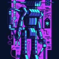  I would like the AI to generate an image of a futuristic robot with an aesthetic similar to that of the robots from Star Wars. I want it to have energy beams in its arms, detailed armor, and an intimidating appearance. I would like the robot to be in a cyberpunk city with a dark and dangerous atmosphere. The predominant colors should be red, white, and black, and there should be neon signs and cables hanging everywhere. The image should convey a sense of tension and danger, but also of excitement and adventure.